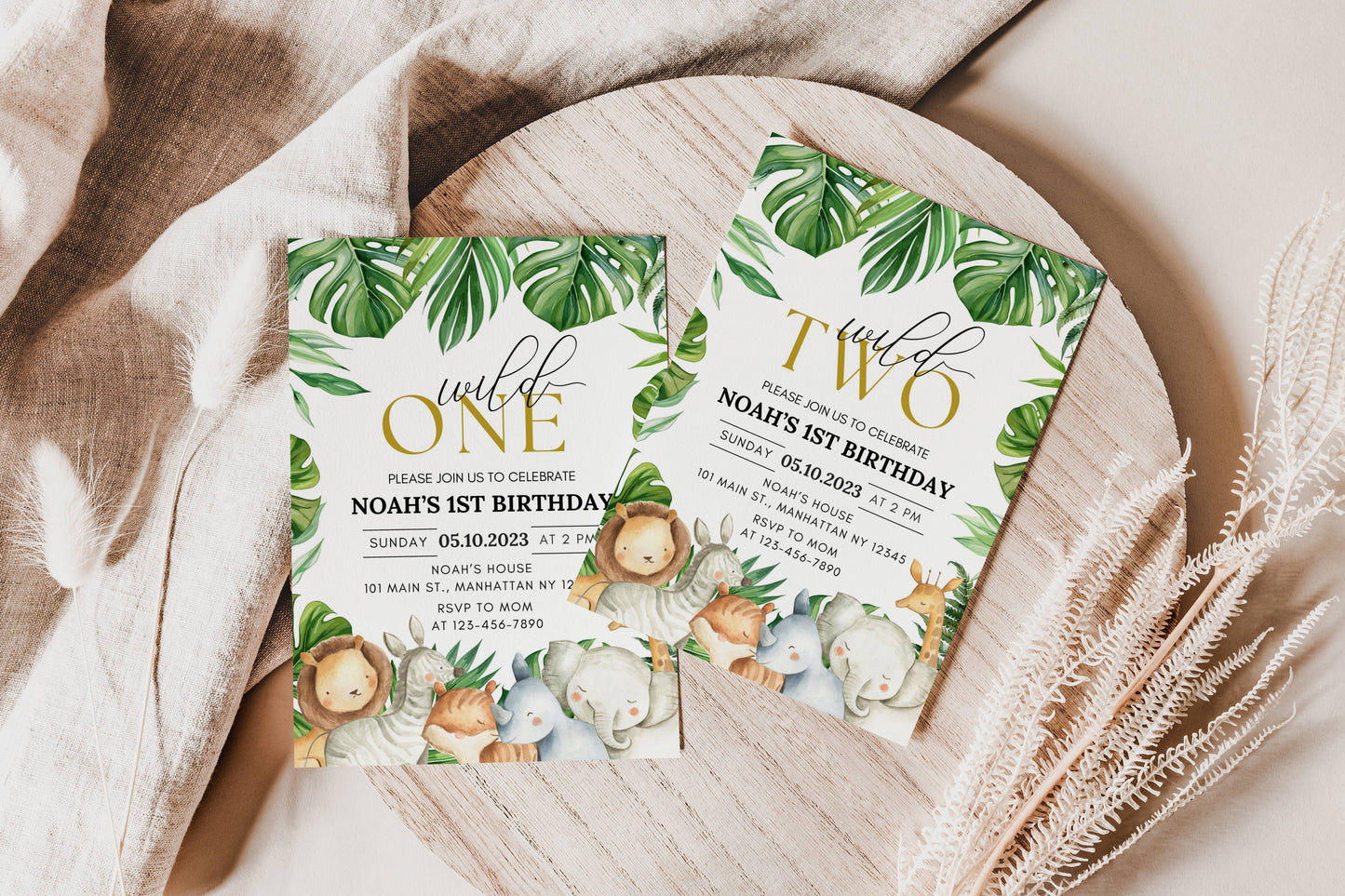 Safari Printable Bundle – Wild One and Safari Birthday Theme