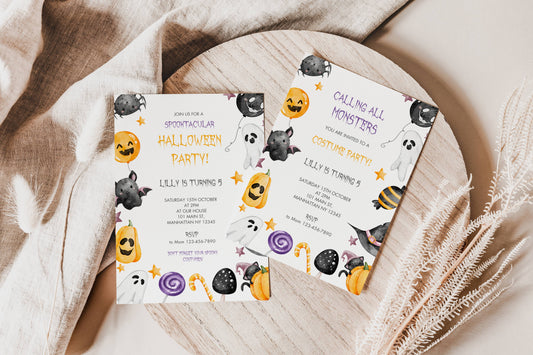Kids Halloween Birthday Printable Bundle – Spooky and Fun Theme