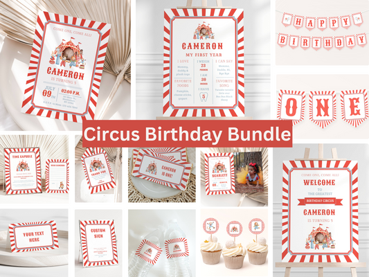 Circus Party Printable Bundle – Big Top and Carnival Theme