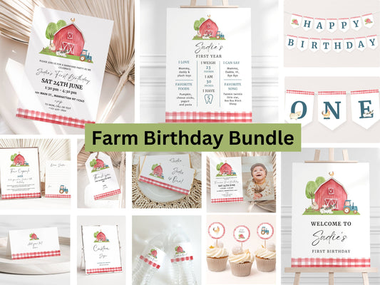 Farm Birthday Printable Bundle – Barnyard and Country Fun Theme